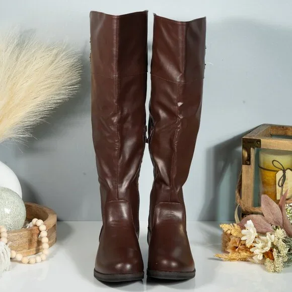 New Journee Collection Womens WC - Tori Chestnut Riding Boots Size 7.5 - Picture 2 of 7